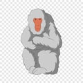 Japanese macaque icon, cartoon style