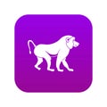 Japanese macaque icon digital purple