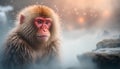 Japanese macaque (Macaca fuscata) in a hot spring