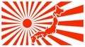 Japanese rising sun symbol, imperial Japan flag, japanese army flag