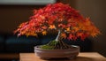 Japanese maple in flower pot brings beauty to home interior generated by AI Royalty Free Stock Photo