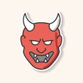 Japanese mask patch. Hannya face for drama perfomance