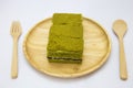 Japanese Matcha green tea cake Royalty Free Stock Photo