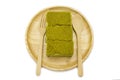 Japanese Matcha green tea cake Royalty Free Stock Photo