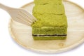 Japanese Matcha green tea cake cheesecake Royalty Free Stock Photo