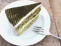 Japanese Matcha Green tea cake Royalty Free Stock Photo