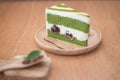 Japanese matcha green tea cake Royalty Free Stock Photo