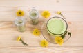 Japanese matcha green tea latte in cup Royalty Free Stock Photo