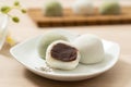 Japanese matcha and original mochi or daifuku dessert