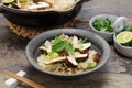 Japanese Matsutake Gohan boiled rice with matsutake mushrooms Royalty Free Stock Photo