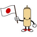 Japanese Mayo Running with a Japanese Flag