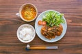 Japanese meal, hambagu steak Royalty Free Stock Photo