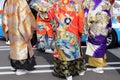 Japanese young men wearing traditional Kimono