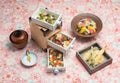Japanese Mikuni Hina Matsuri Bento Box Set with tempura, ferment