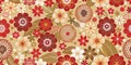 Japanese Minimalism: Seamless Patterns with Accurate Floral and Geometric Shapes Royalty Free Stock Photo