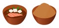 Japanese miso soup and paste isometric icon