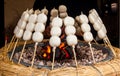 Mitarashi Dango on Fire Royalty Free Stock Photo