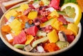 Japanese mix sashimi salad with rice Royalty Free Stock Photo