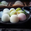 Japanese Mochi, colorful sweet dessert 1