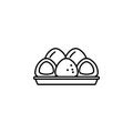 Japanese Mochi Outline Food Icon