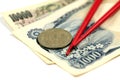 Japanese money and chopsticks