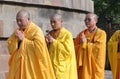 Japanese monks perform Buddhist rituals Royalty Free Stock Photo