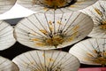 Japanese Mulberry Paper Umbrella Hand Painted with Yellow and Black Royalty Free Stock Photo