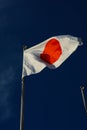 Japanese national flag Hinomaru and the blue sky