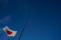 Japanese national flag Hinomaru and the blue sky