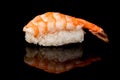 Japanese national popular cuisine. Sushi, rice and fish. Tasty, beautifully served food in a restaurant, cafe, with elements of t Royalty Free Stock Photo