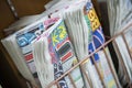 Japanese newspapers on sale in bookstores Royalty Free Stock Photo