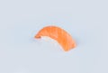 Japanese Nigiri sushi with raw salmon fillet. Sake sashimi with rice Royalty Free Stock Photo