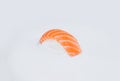 Japanese Nigiri sushi with raw salmon fillet. Sake sashimi with rice Royalty Free Stock Photo
