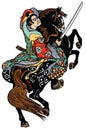 Japanese noble samurai horseman