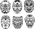 Japanese Nogaku Theatrical Masks Royalty Free Stock Photo