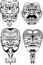 Japanese Noh Theatrical Masks Royalty Free Stock Photo