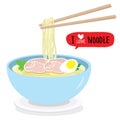 Japanese noodle Ramen Food Bowl Vector