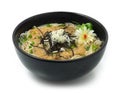 Japanese noodle soup in  dashi broth Kitsune ramen topped with seasoned fried tofu Royalty Free Stock Photo