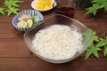 Japanese noodles dishes called the somen Royalty Free Stock Photo