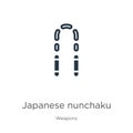 Japanese nunchaku icon vector. Trendy flat japanese nunchaku icon from weapons collection isolated on white background. Vector