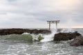 Japanese Oarai isozaki shrine Royalty Free Stock Photo