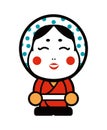 Japanese okame mask illustration / fortune lady god