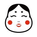 Japanese okame mask illustration / fortune lady god