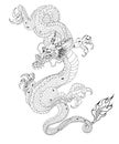 Japanese old dragon tattoo for arm. Royalty Free Stock Photo