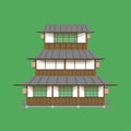 Japanese old home three floor vector green no sign you can download now becuase it is beautiful illustration eps10