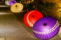 Japanese umbrella in Kyoto, Japan. Image of Japanese culture. Royalty Free Stock Photo