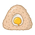 Japanese Onigiri brown rice with egg cute drawing