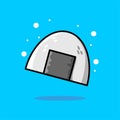 Japanese onigiri icon. Onigiri sign symbol cartoon