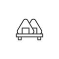 Japanese onigiri outline icon