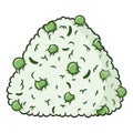 Japanese Onigiri rice with green beans cute drawing